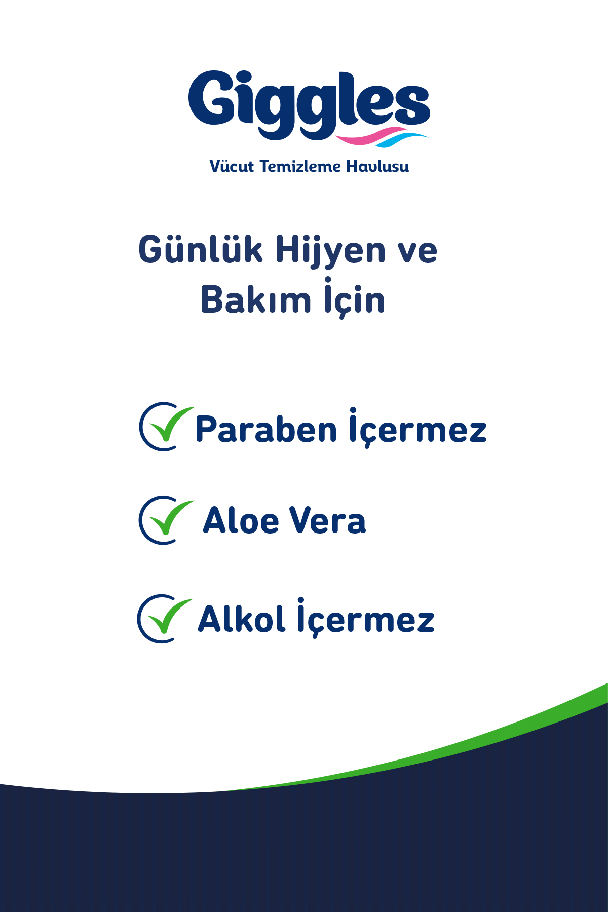 Giggles Vücut Temizleme Havlusu 50'li 1 Paket 50 Havlu